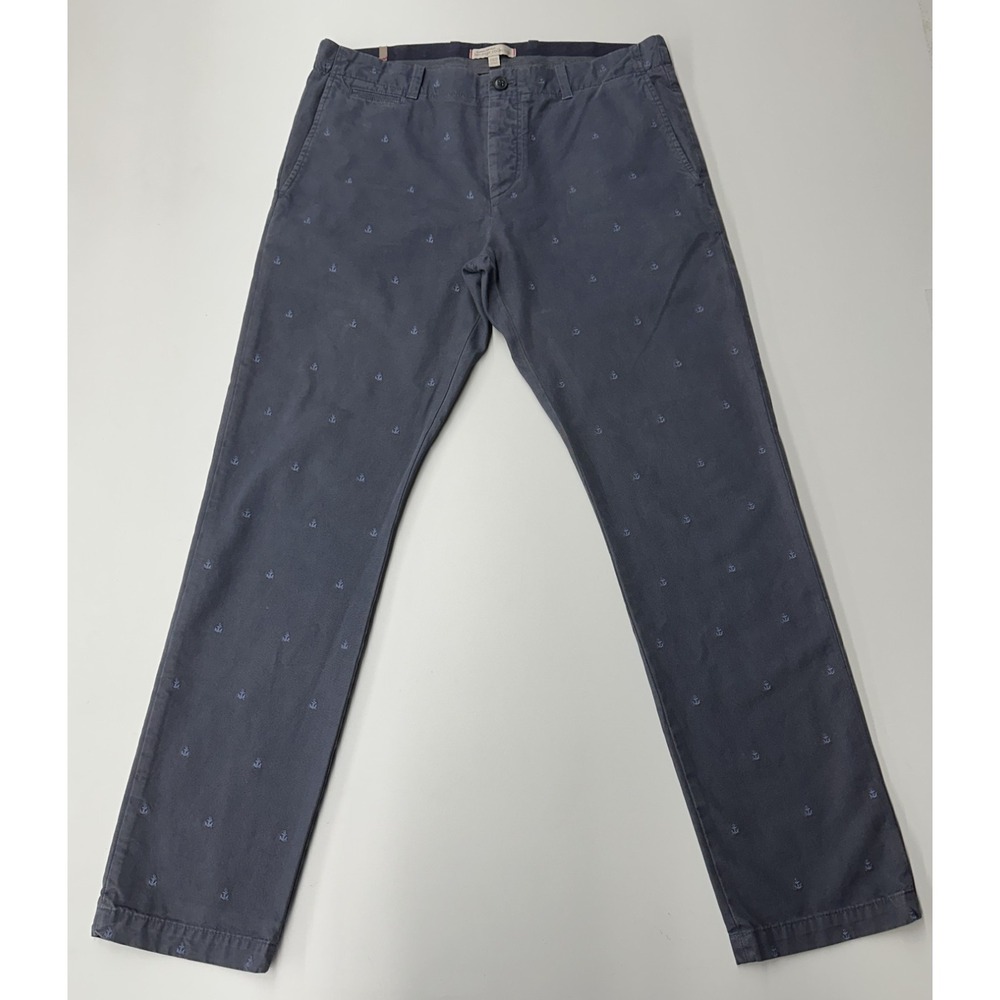 Banana Republic Men's Nautical Anchors Embroidery Button Fly Pants‎ 33x32
